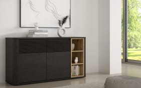 Sideboard Breathtaker, Mauvelle Eiche-Nachbildung/schwarz