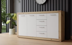 Sideboard Baccio, Artisan Eiche-Nachbildung/weiß, 152,6 cm