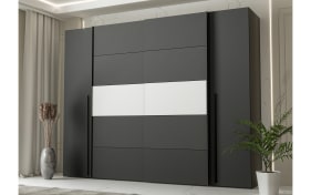 Kleiderschrank Narago, schwarz/weiß, 270,3 x 210,5 cm