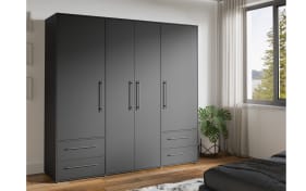 Kleiderschrank Mokkaris, schwarz, 205,9 x 200,1 cm