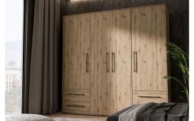 Kleiderschrank Mokkaris, Artisan Eiche-Nachbildung, 205,9 x 200,1 cm