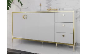 Kommode Golden 2, weiß/goldfarbig, 163,9 cm