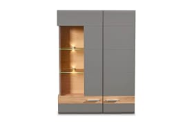Hängevitrine Lucera, Basalt, Artisan Eiche Nachbildung, inkl. LED-Beleuchtung