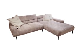 Wohnlandschaft Tossa, Cord/taupe, inkl. Kopfteilverstellung