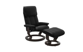 Ruhesessel Admiral M, schwarz, inkl. Hocker