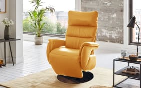 Leder Fernsehsessel Variety 2.0, gelb, inkl. manueller Verstellung