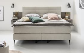 Boxspringbett Eforma, creme, 180 x 200 cm, Härtegrad 3/3