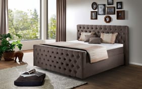 Boxspringbett Diamanti Klassik, braun, 200 x 200 cm, Härtegrad 2 und 3