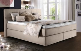 Boxspringbett Aryelle 100, creme, 180 × 200 cm, Härtegrad 2 und 3