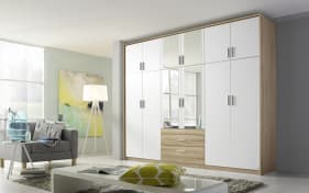 Drehtürenschrank Hildesheim-Extra, alpinweiß/Eiche Sonoma-Nachbildung, 271 x 229 cm