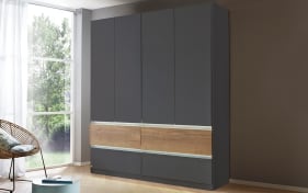 Drehtürenschrank Winnipeg, graumetallic, 181 x 210 cm