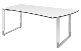 Schreibtisch Objekt Plus, weiß matt, rechts, Füße weiß/alu, ca. 180 cm