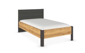 Bettanlage Kosi Plus, Asteiche-Nachbildung/graphit, 120 x 200 cm