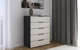 Kommode Ajana, schwarz/Champagnerglas
