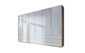 Funktionsdrehtürenschrank Loft, weiß/Bianco Eiche, 300 x 216 cm 