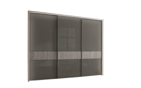 Schwebetürenschrank Ventura, Nordic Eiche Nachbildung/ Glas havanna, 300 cm