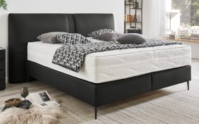 Boxspringbett OC-BX20503, Santiago schwarz, 180 x 200 cm, Härtegrad 2 und 3