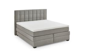 Boxspringbett OC-BX21088, Twist silber, 180 x 200 cm, Härtegrad 2 und 3