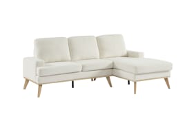 Ecksofa Scando, weiß/Gummiholz
