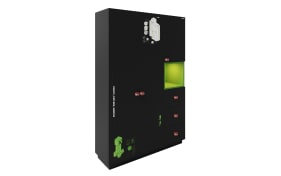 Kleiderschrank Minecraft, grau/grün, 134,3 x 200 cm