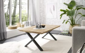 Couchtisch Asola, Asteiche massiv/schwarz