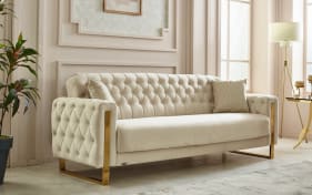 Kippsofa 3-Sitzer Crystal, creme, inkl. Kippfunktion