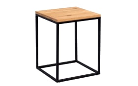 Beistelltisch Ralf, schwarz matt, Wildeiche massiv geölt