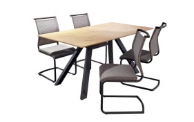 Essgruppe Divo/Tiramo, Eiche-Nachbildung/grau