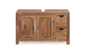 Waschbeckenunterschrank Yoga, massives Shishamholz 