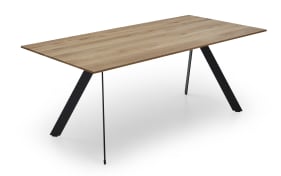 Design-Tisch Ventola, Charakter Eiche massiv/schwarz