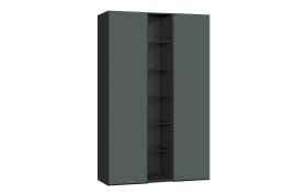 Drehtürenschrank Longline, schwarz/graugrün