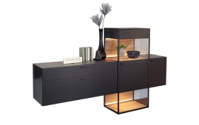 Highboard Plan X, anthrazit/Eiche rustico hell geölt