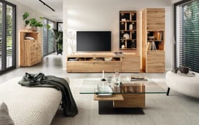 Wohnwand Andiamo, anthrazit/Eiche rustico