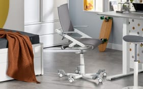 Schreibtischstuhl Ypso, Silbergrau/weiß