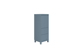 Highboard Olli, kreideweiß, blau matt