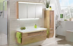 Badeinrichtung Ronda, Eiche-Nachbildung, ink. LED-Beleuchtung