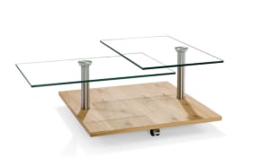 Couchtisch 7396, Asteiche furniert ,inkl. ausschwenkbarer Tischplatten