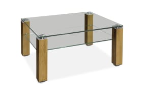 Couchtisch 7263 Cubico, Klarglas, inkl. Rollen