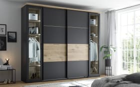 Kleiderschrank Smoothy, anthrazit/Viking Eiche-Nachbildung, 267 x 225 cm
