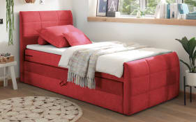 Boxspringbett Kuba 1, berry, 100 x 200 cm, inkl. Topper und Bettkasten