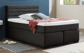 Boxspringbett BX1750 Kokomo, anthrazit, 140 x 200 cm,  mit höhenverstellbarem Kopfteil