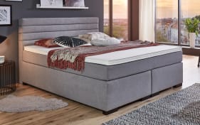 Boxspringbett BX1750 Kokomo, silber, 180 x 200 cm, mit höhenverstellbarem Kopfteil