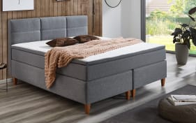 Boxspringbett BX2360 Kenora, grau, 180 x 200 cm, inkl. integriertem Topper