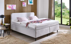 Boxspringbett Villach, silber, 140 x 200 cm, inkl. Topper