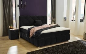 Boxspringbett Bella, schwarz, 180 x 200 cm, Härtegrad medium