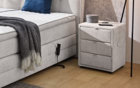 Nachtkonsole Lissy, hellgrau, inkl. USB Aufladestation