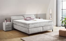 Boxspringbett Diva Max 180, hellgrau, 180 x 200 cm, H4, inkl. Dreamline Kaltschaumtopper