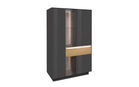 Highboard Nova, anthrazit/Eiche massiv, inkl. Griffbeleuchtung