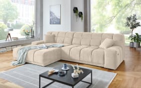 Wohnlandschaft London, beige, inkl. elektrischer Sitztiefenverstellung