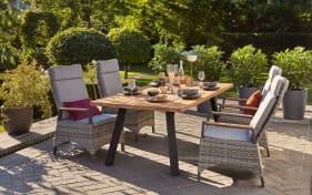 Gartentisch Kronos, schwarz/Teakholz